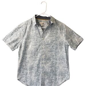 Fundamental Coast Gray Patterned Men's Short Sleeve Button Down Shirt Small